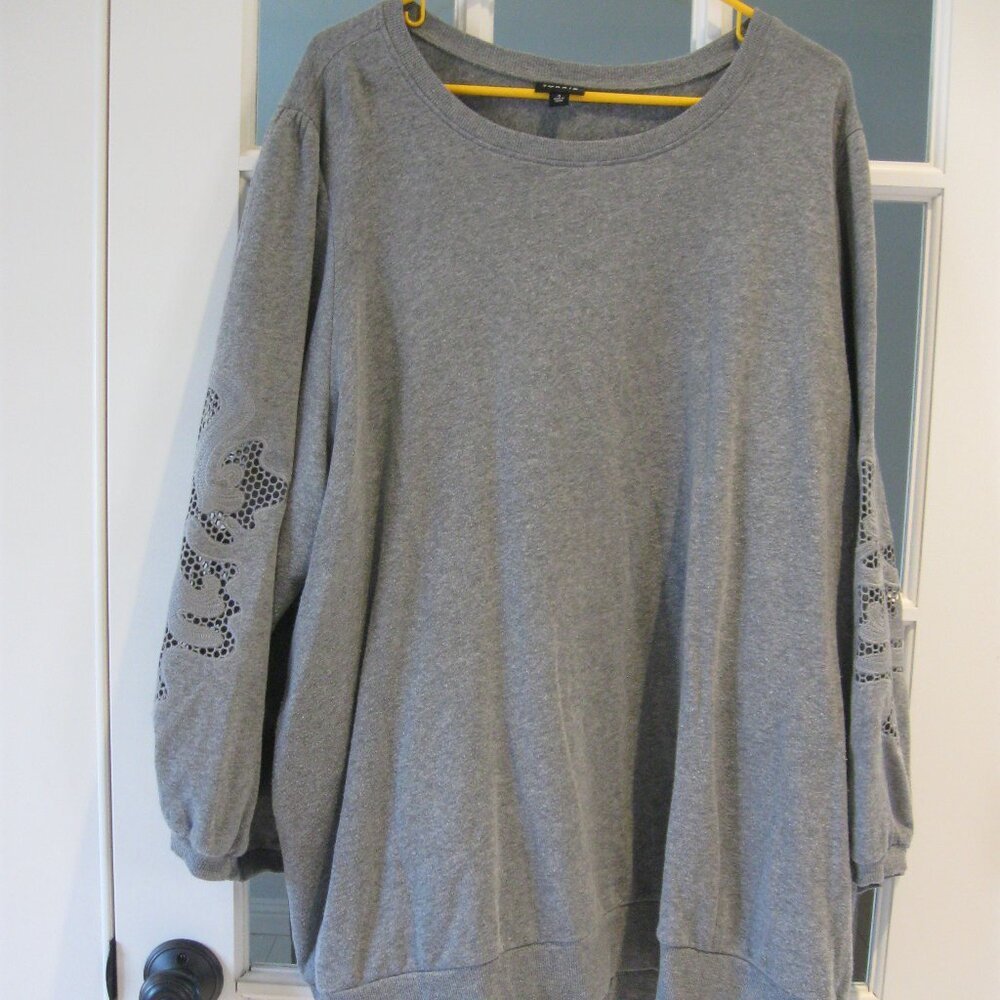 Torrid Fleece Sweatshirt with Crochet Sleeves
